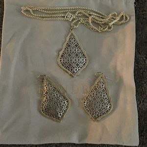 Kendra scott set. Earrings and 32” long necklace. Excellent condition